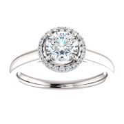 Halo Simple Diamond Ring- Anillos de compromiso en Monterrey