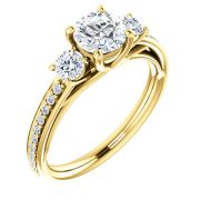 Three stone full Diamond Ring- Anillos de compromiso en Monterrey